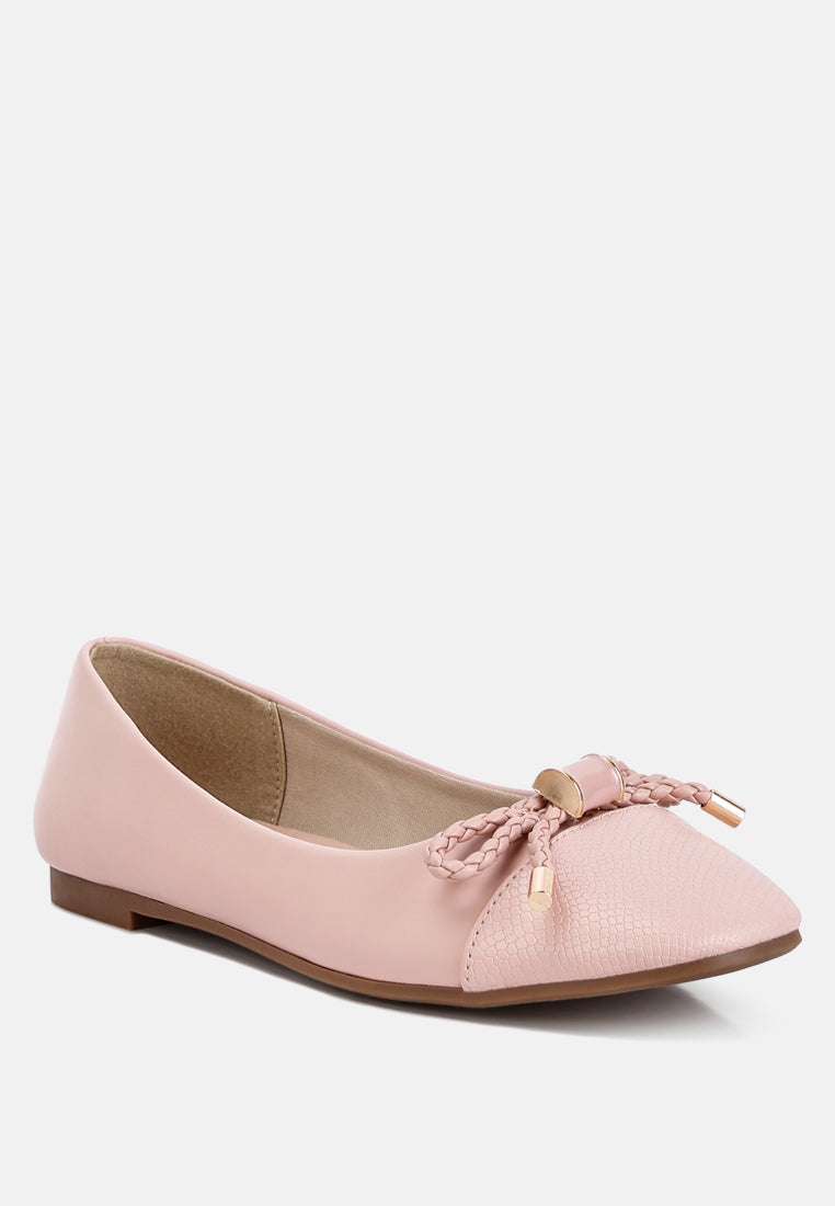 moi metallic embellished flat ballerinas by ruw#color_pink