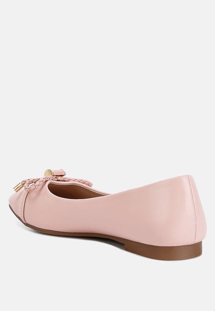 moi metallic embellished flat ballerinas by ruw#color_pink