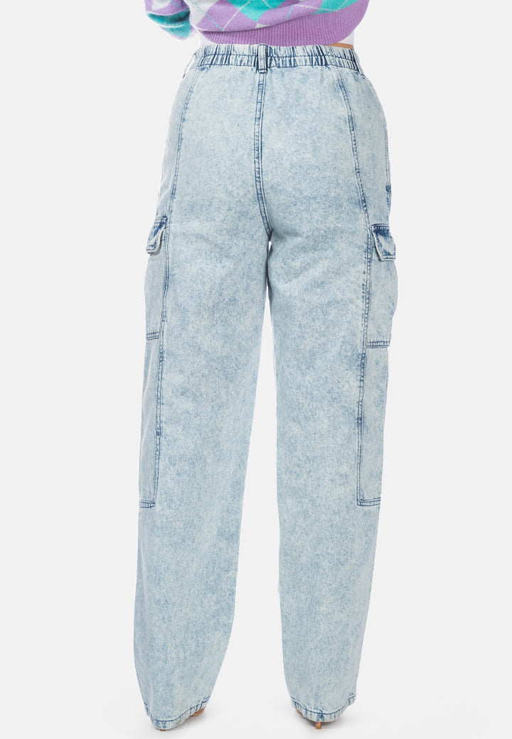 multi panel washed denim pants#color_light-blue