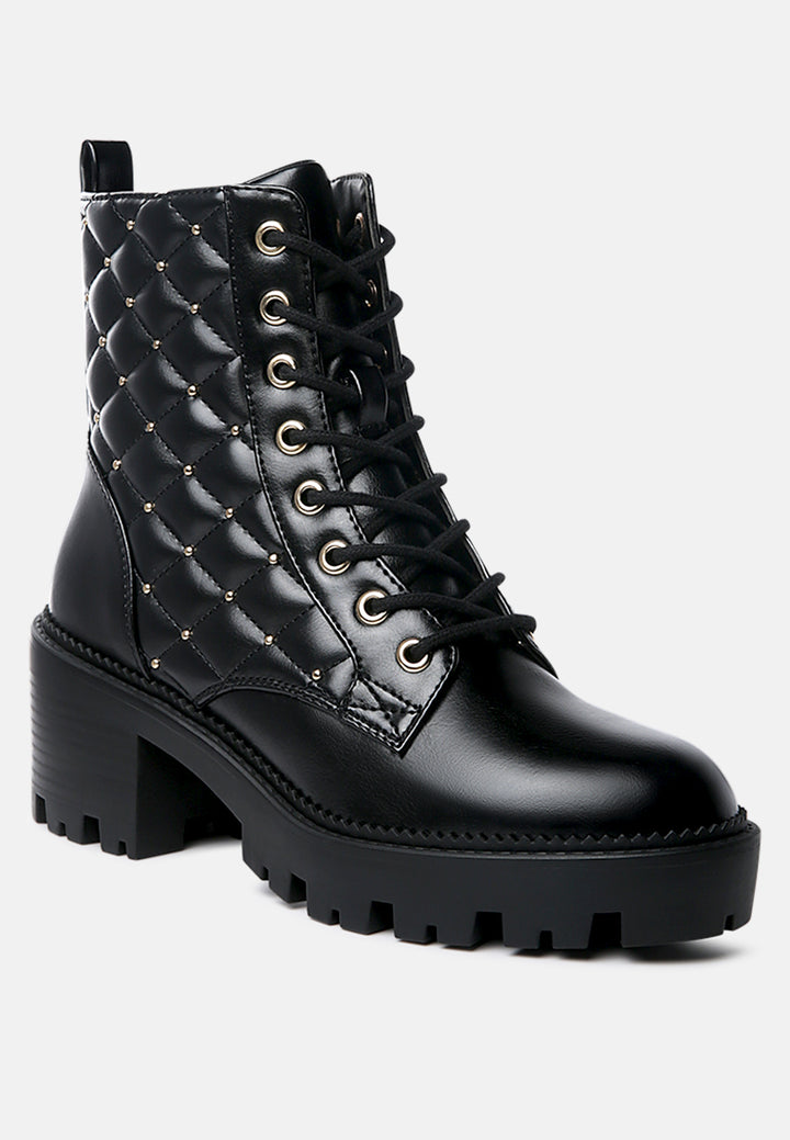 nadal chunky quilted and studded ankle boots#color_black