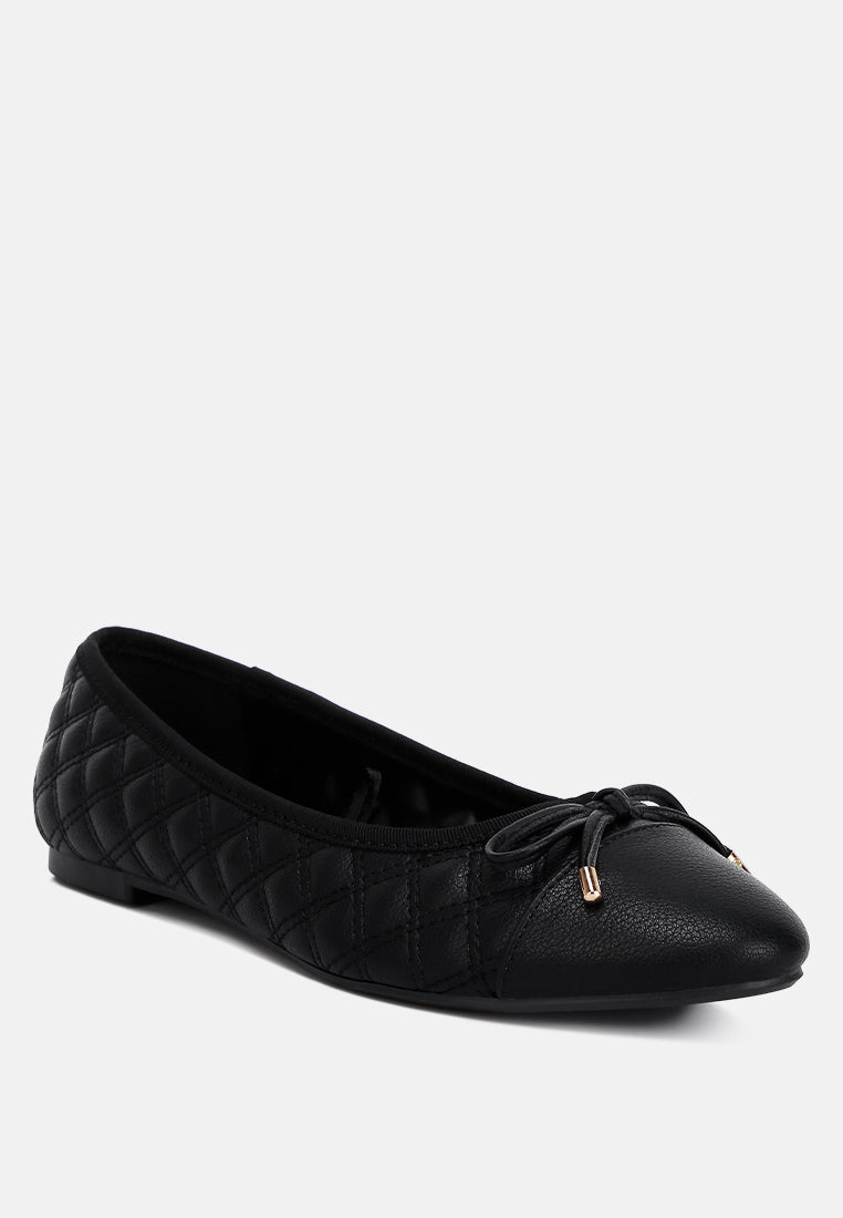 quilted faux leather ballerinas by ruw#color_black