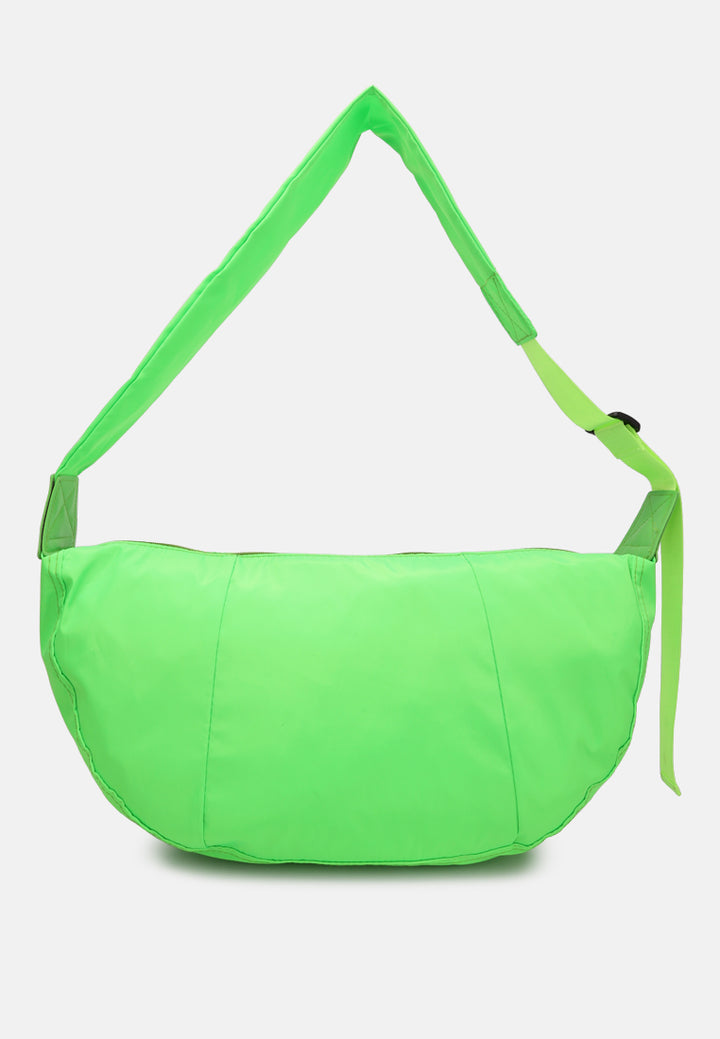 nylon hobo bag with adjustable straps#color_shiny green