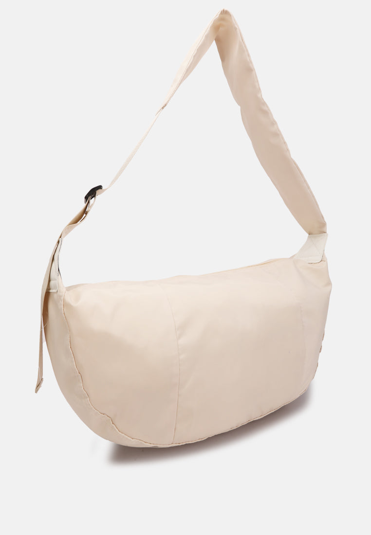 nylon hobo bag with adjustable straps#color_white