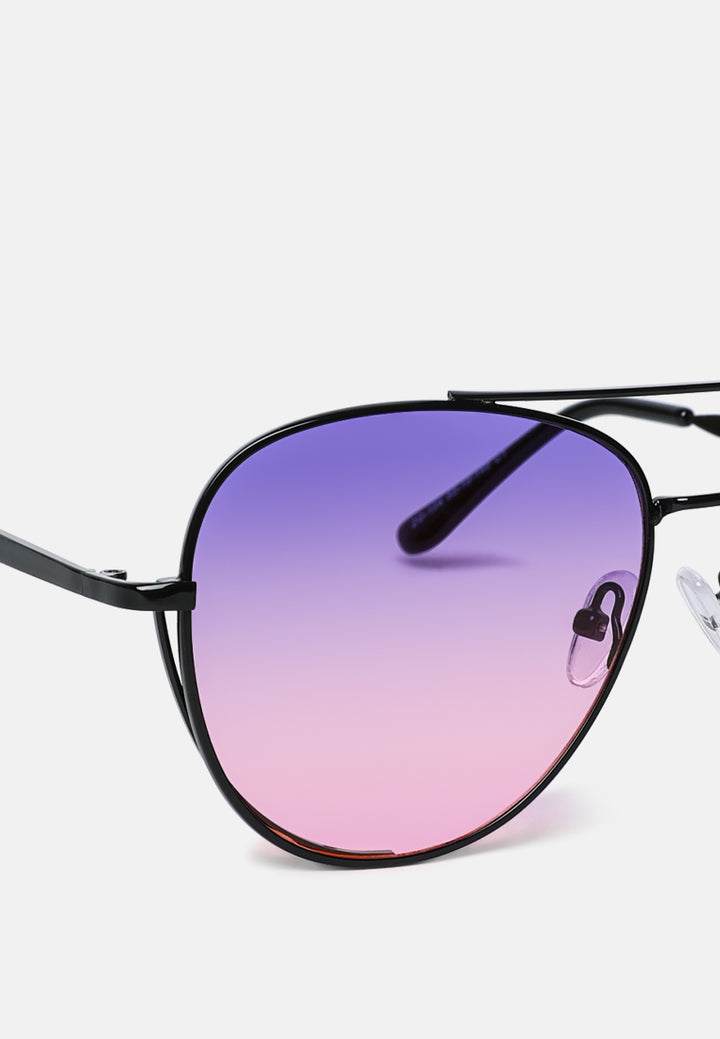 ombre tinted aviator classic sunglasses#color_purple
