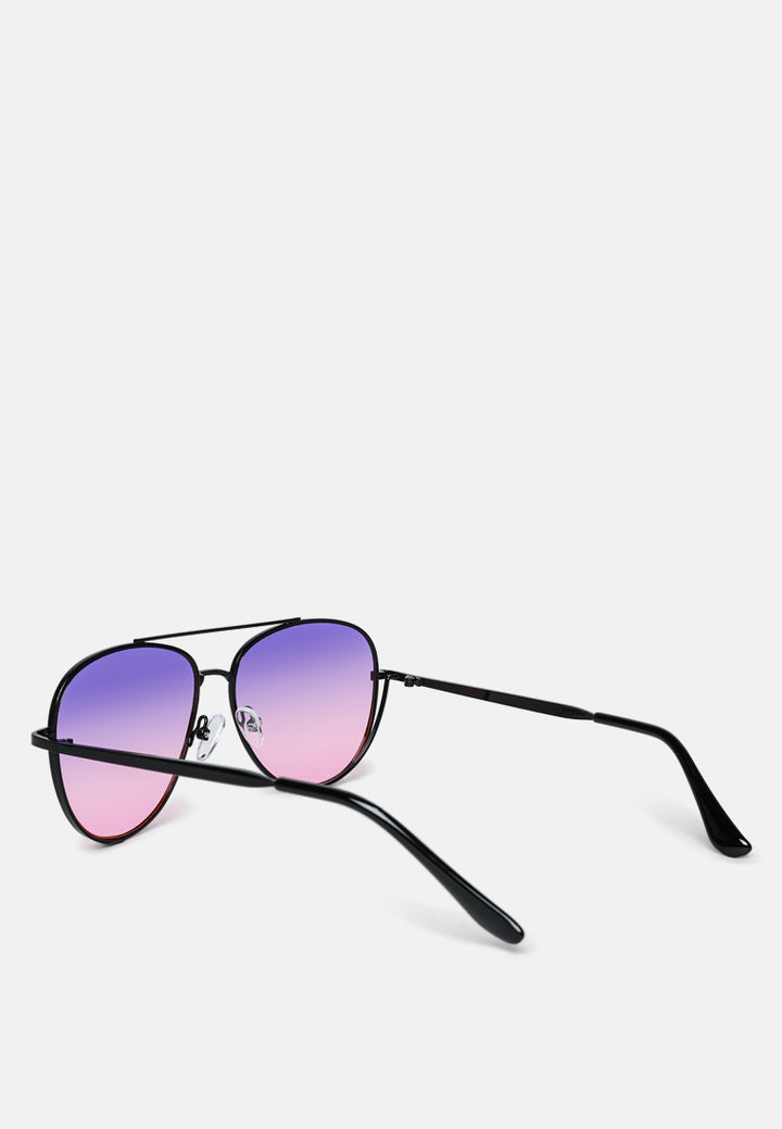 ombre tinted aviator classic sunglasses#color_purple