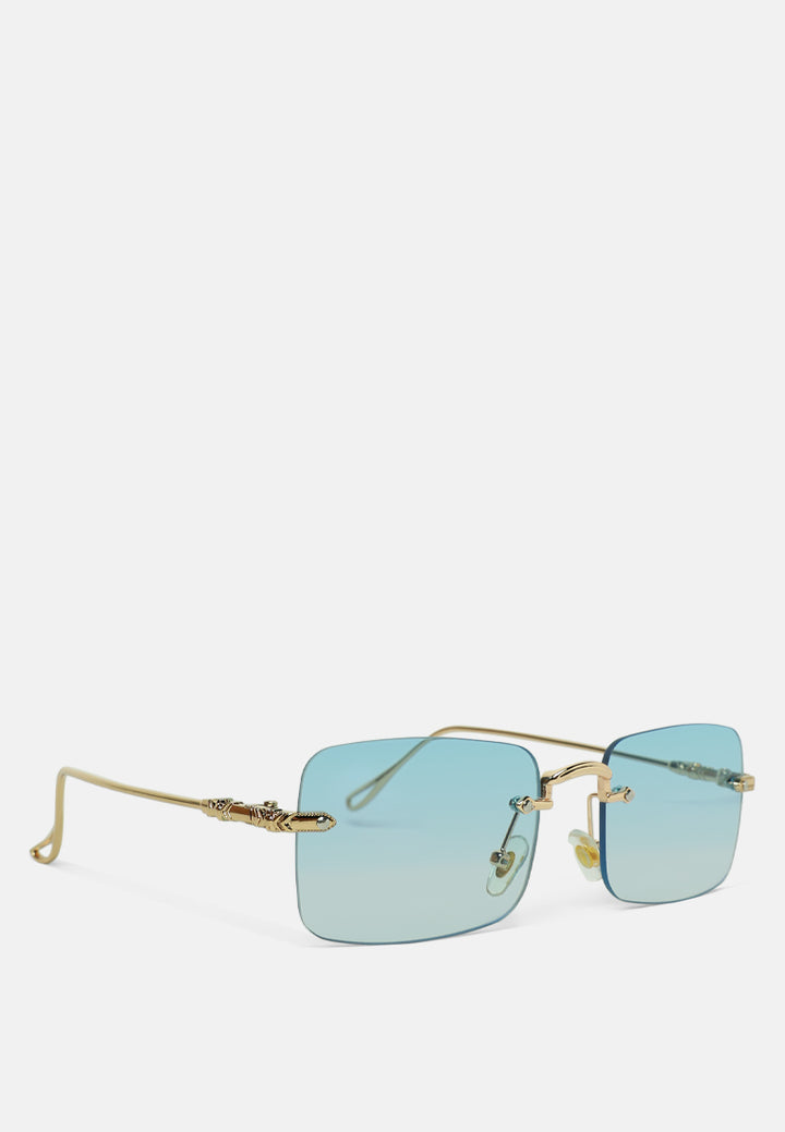 ombre tinted rimless sunglasses#color_blue