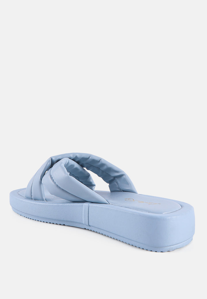 ouette quilted cross strap puffer slides#color_blue