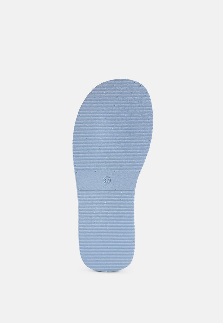 ouette quilted cross strap puffer slides#color_blue