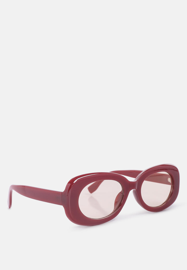 oval frame sunglasses#color_red