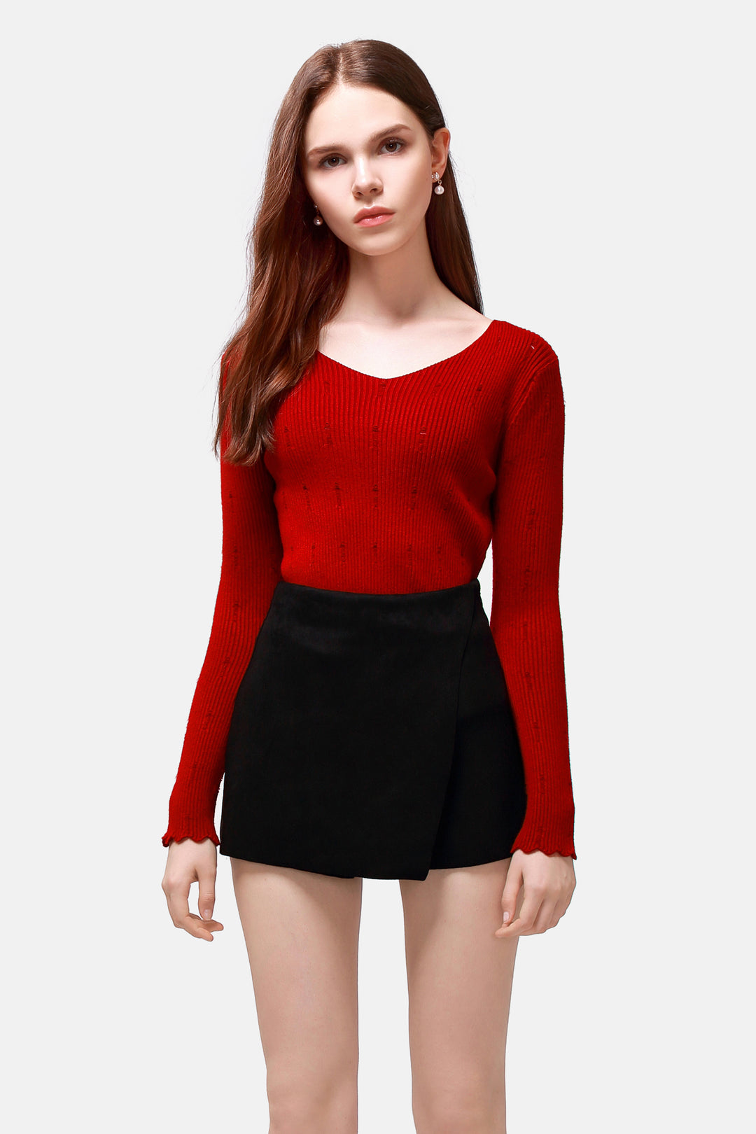 overlay flap skort#color_black