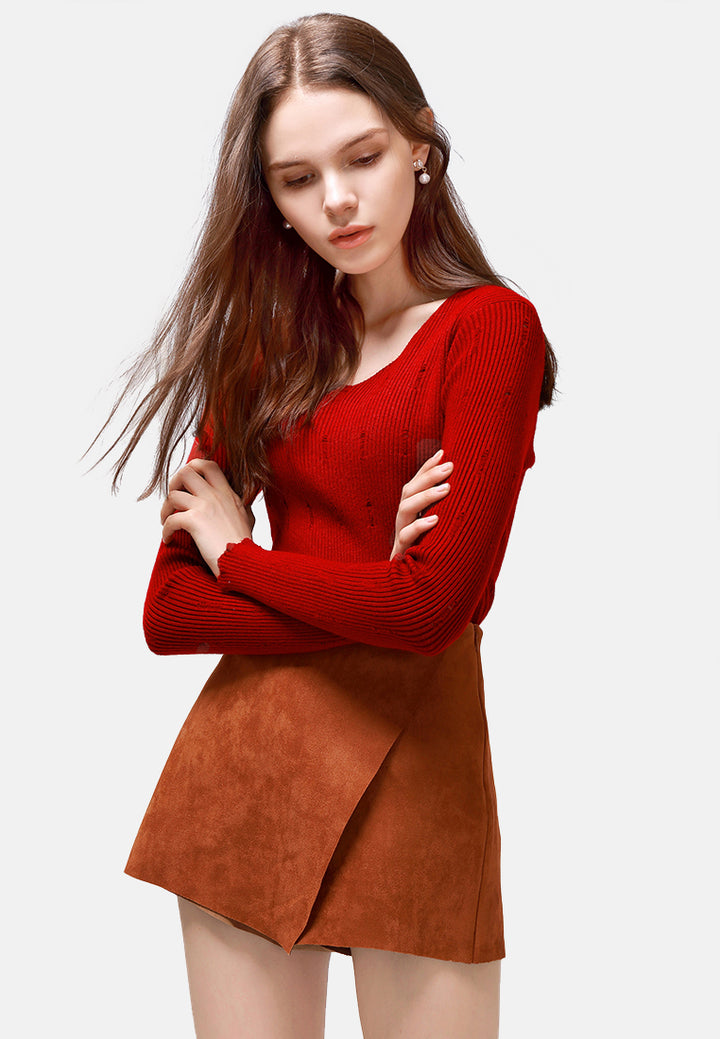 overlay flap skort#color_camel