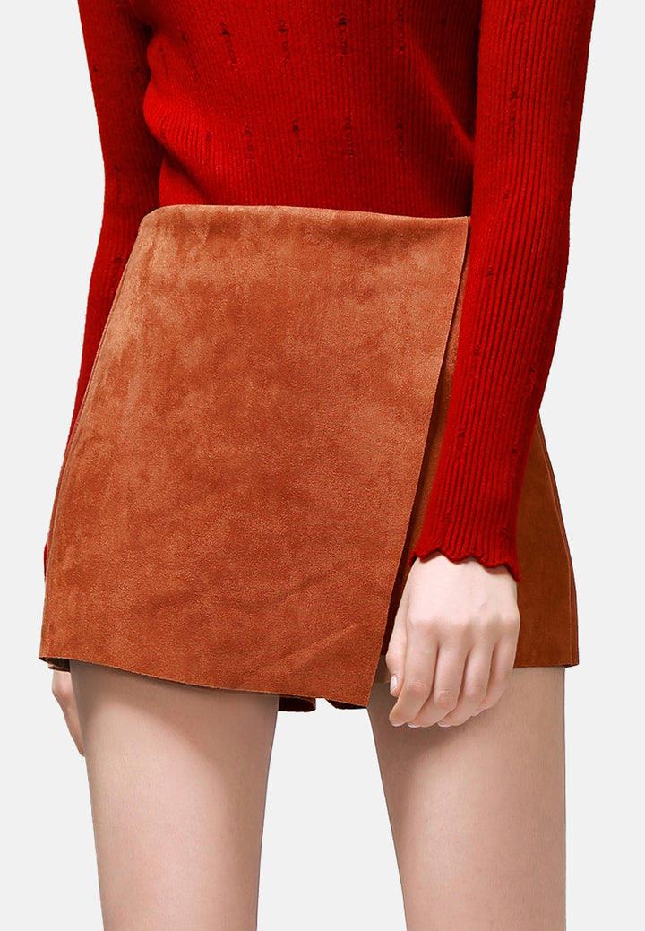 overlay flap skort#color_camel