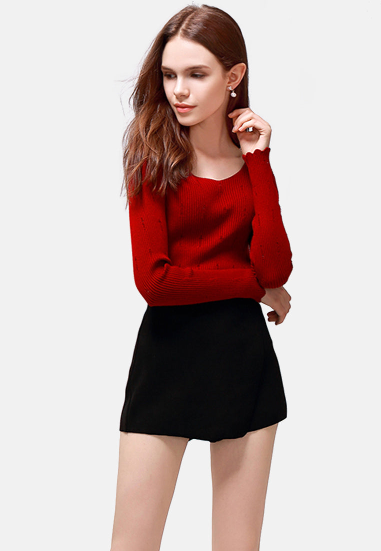 overlay flap skort#color_black