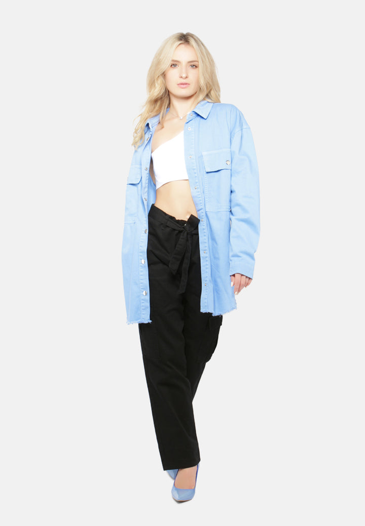 oversized long sleeve shacket#color_sky-blue