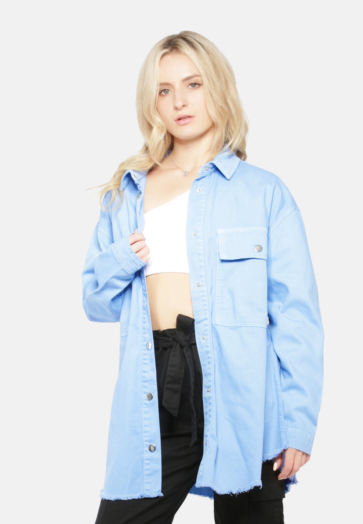 oversized long sleeve shacket#color_sky-blue