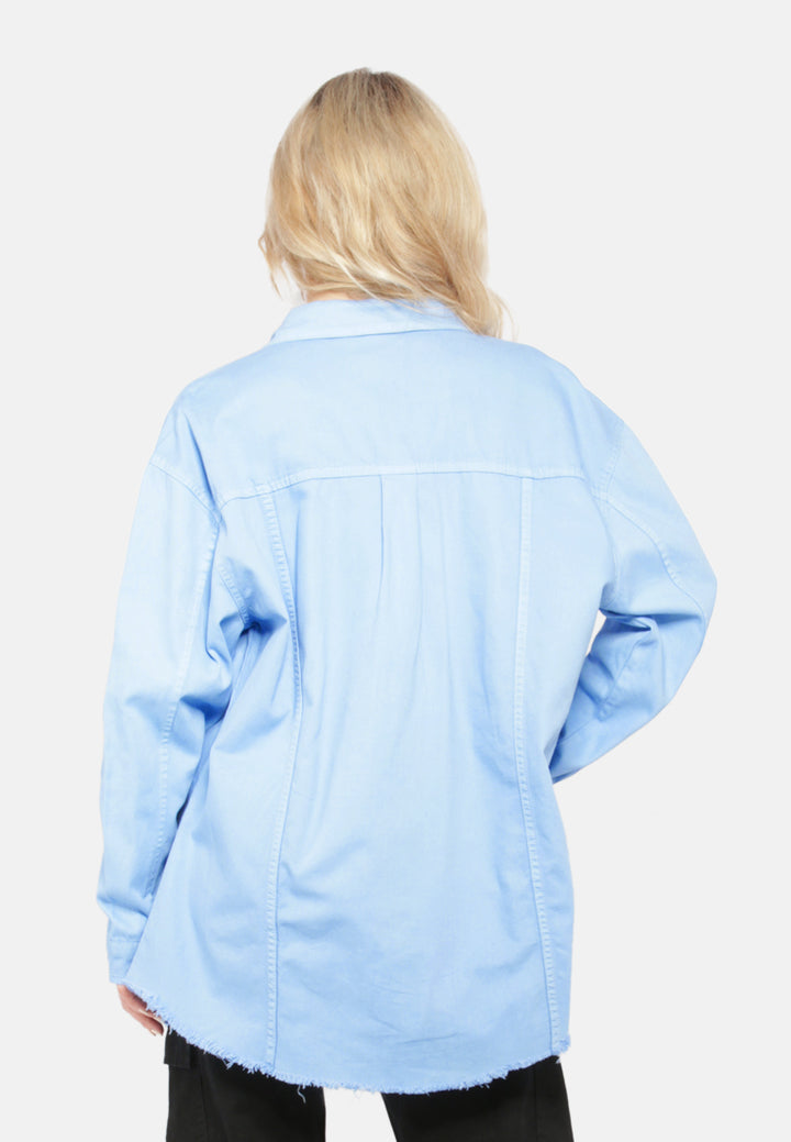 oversized long sleeve shacket#color_sky-blue