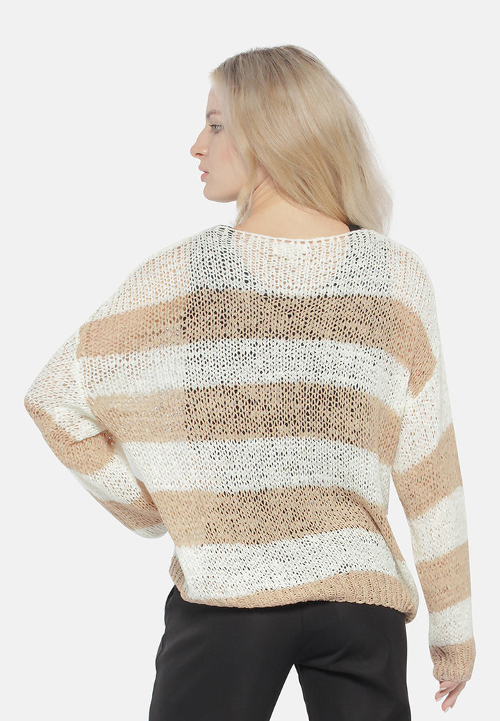 oversized knitted top#color_beige