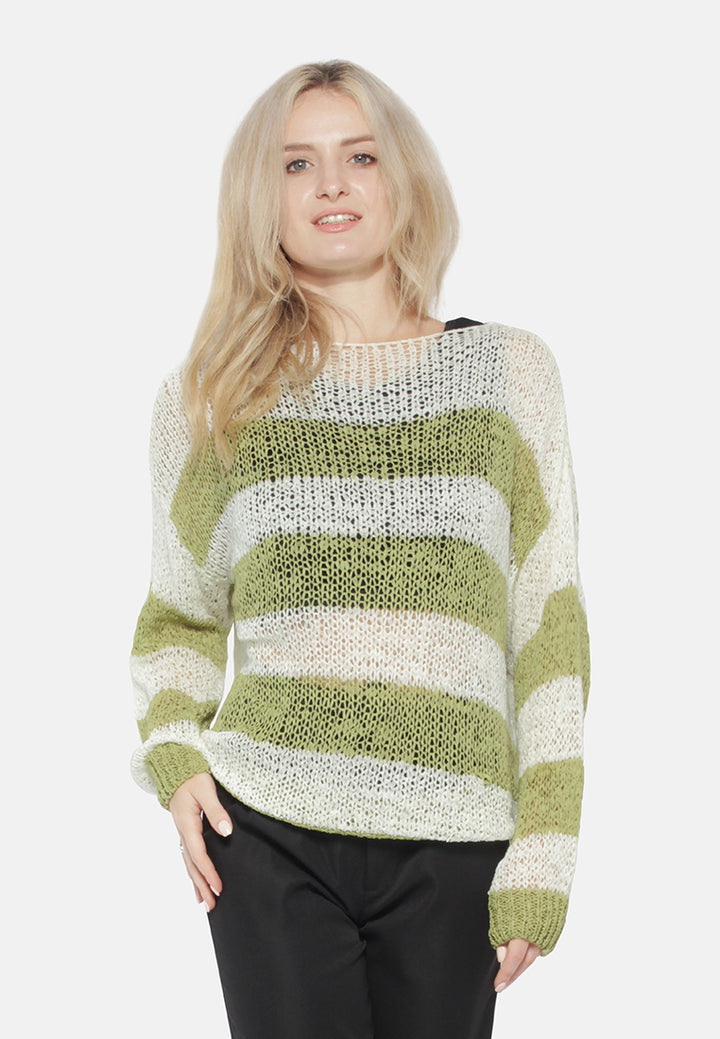 oversized knitted top#color_green