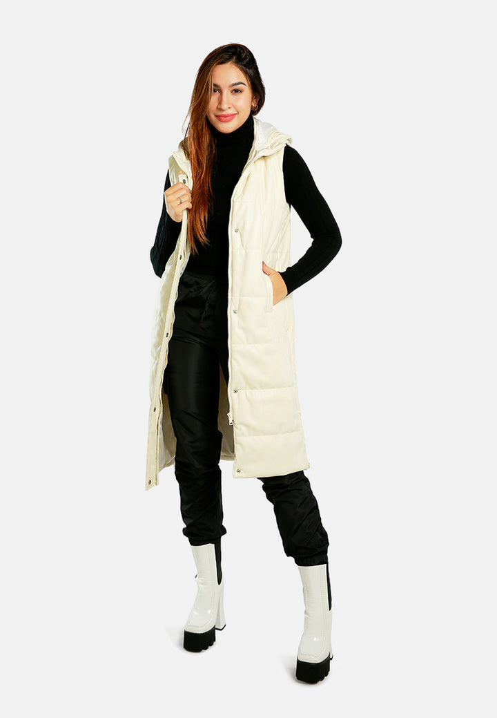 oversized quilted puffer sleeveless jacket#color_cream