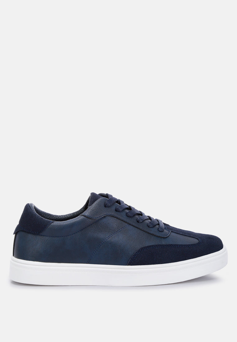 contrasting sole men's sneakers by ruw#color_navy