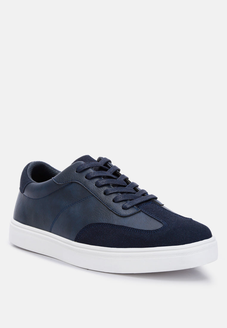 contrasting sole men's sneakers by ruw#color_navy