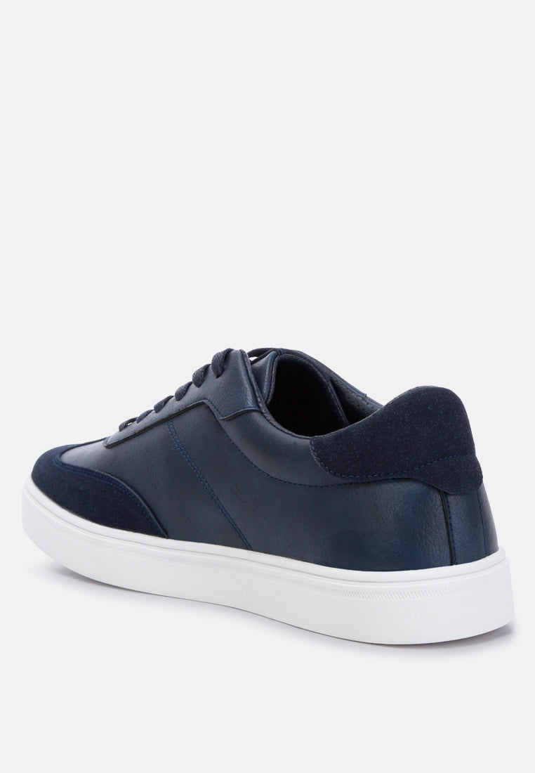 contrasting sole men's sneakers by ruw#color_navy