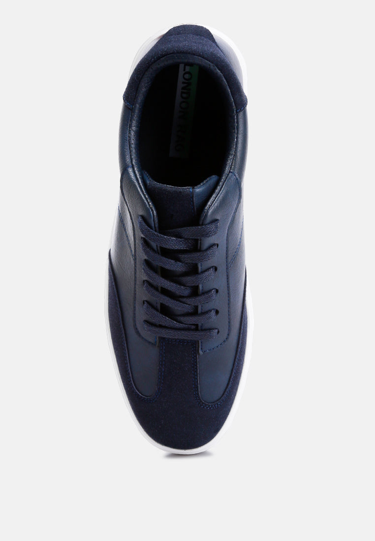 contrasting sole men's sneakers by ruw#color_navy