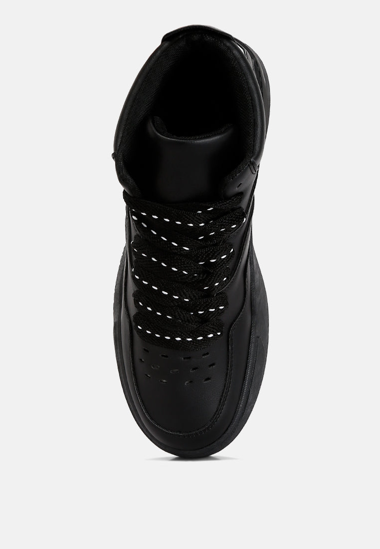 panelling detail ankle length sneakers#color_black