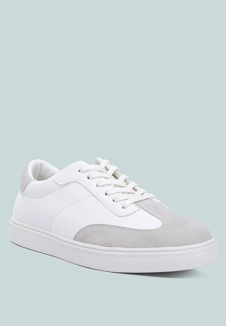 contrasting sole men's sneakers by ruw#color_white