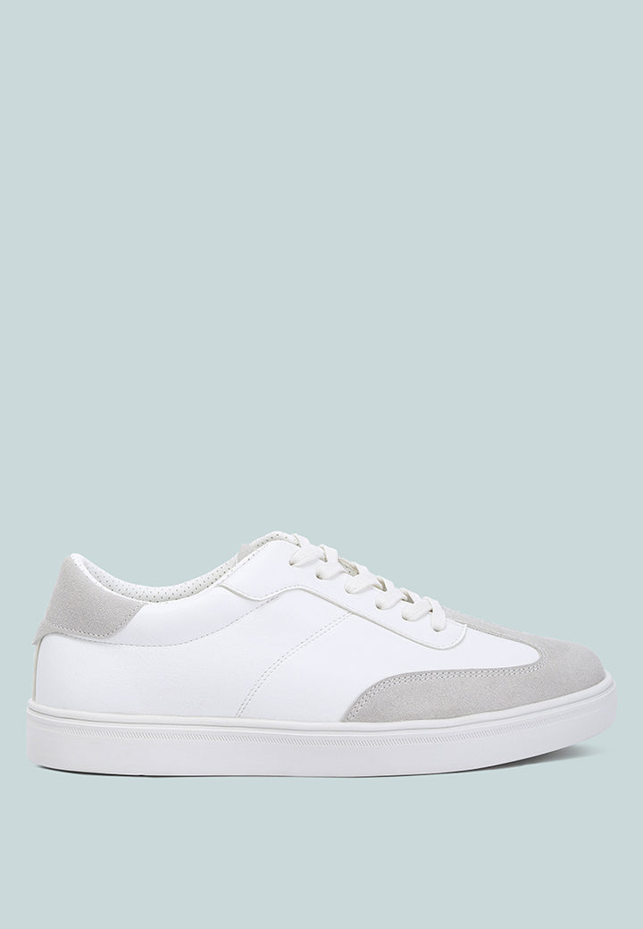 contrasting sole men's sneakers by ruw#color_white