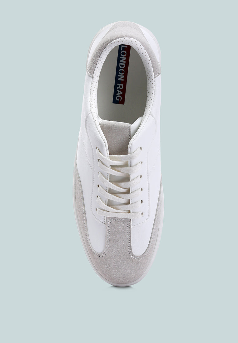 contrasting sole men's sneakers by ruw#color_white