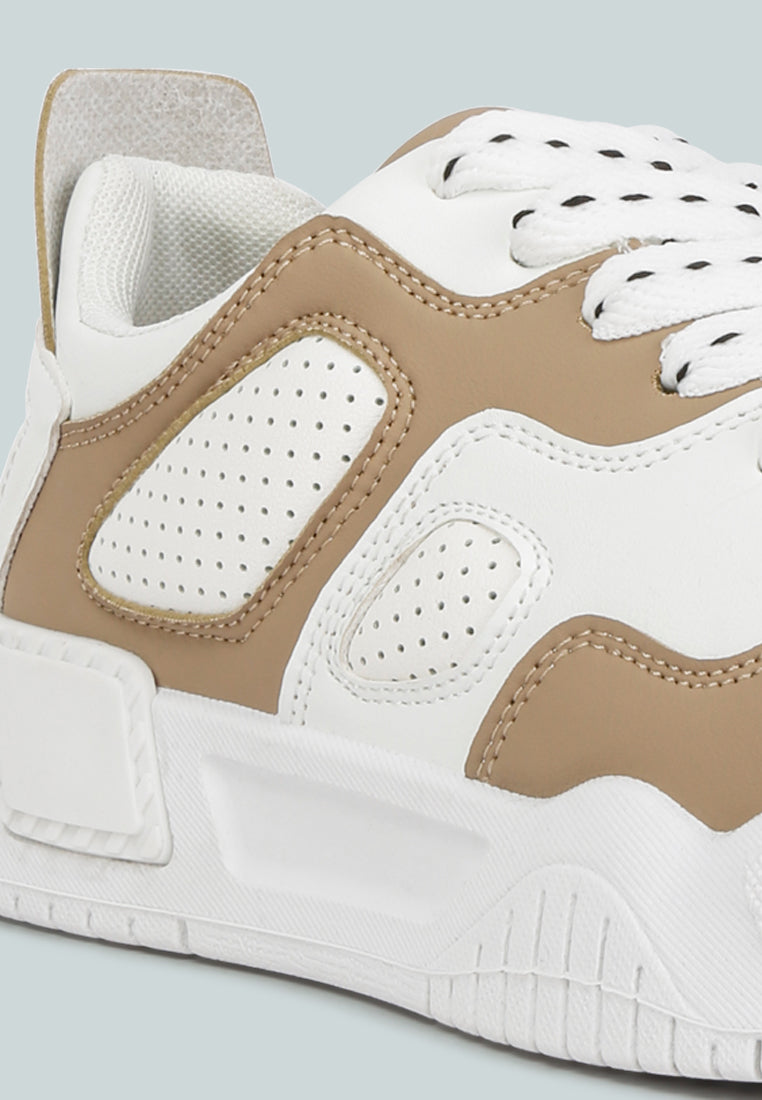 panelling detail flatform sneakers#color_sand-white