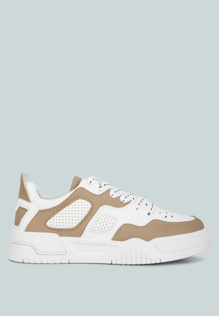 panelling detail flatform sneakers#color_sand-white