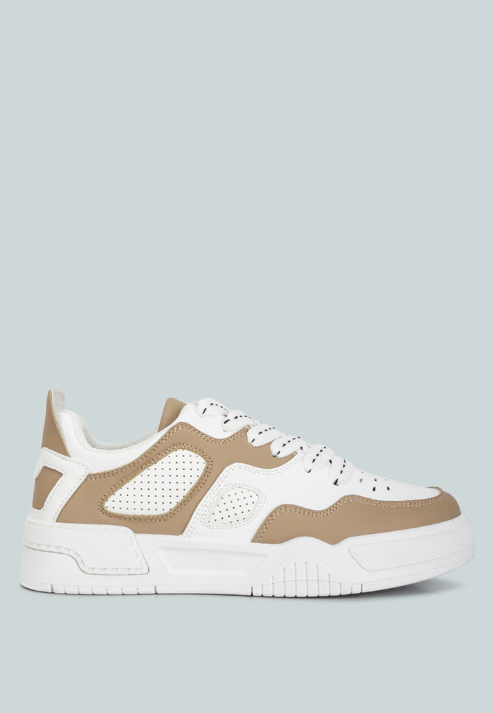 panelling detail flatform sneakers#color_sand-white