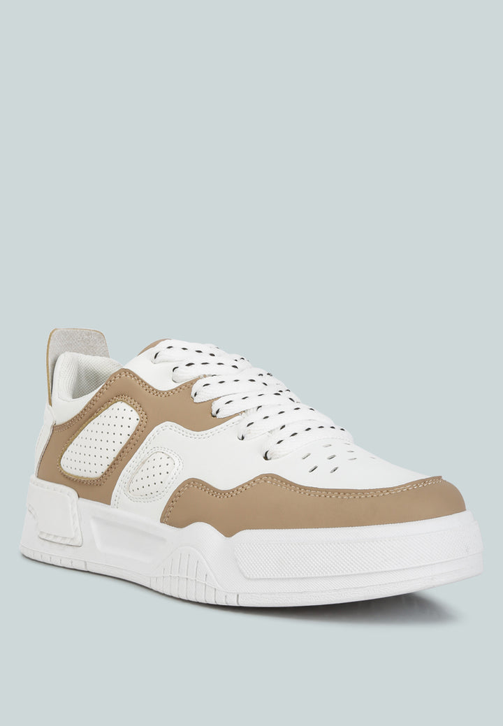 panelling detail flatform sneakers#color_sand-white