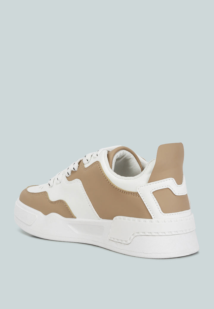 panelling detail flatform sneakers#color_sand-white