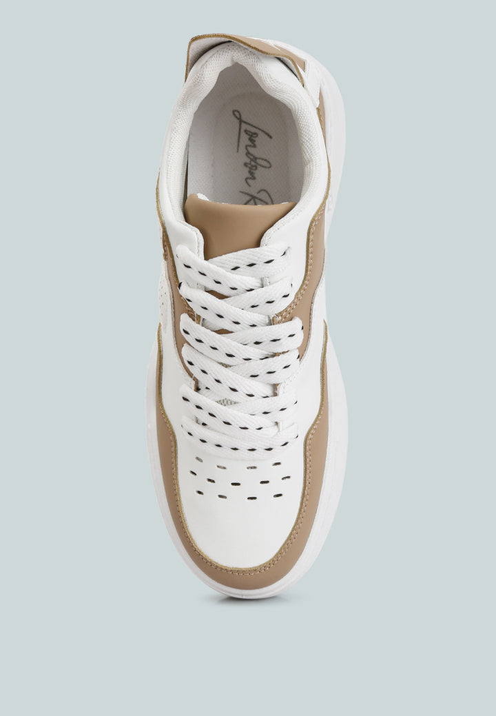 panelling detail flatform sneakers#color_sand-white