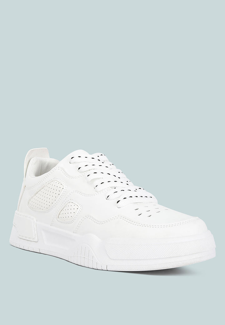 panelling detail flatform sneakers#color_white