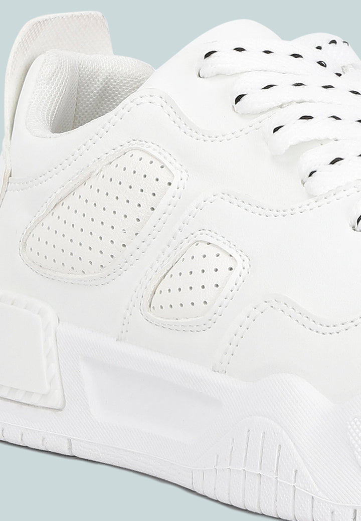 panelling detail flatform sneakers#color_white