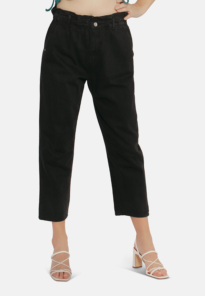 paper bag waist pants#color_black