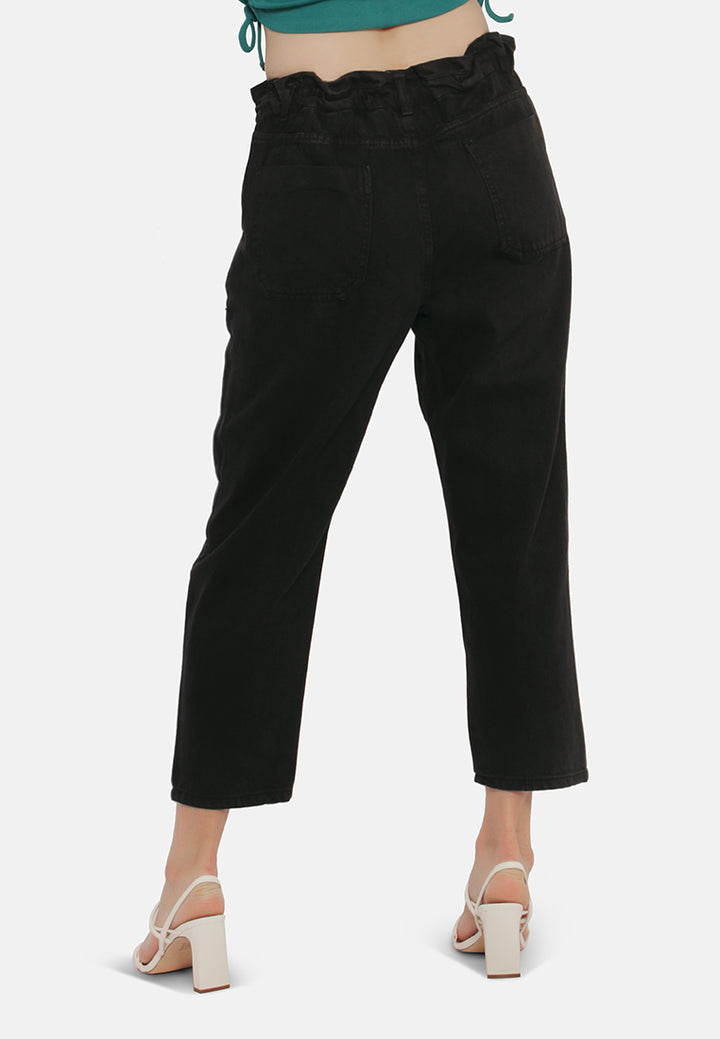 paper bag waist pants#color_black