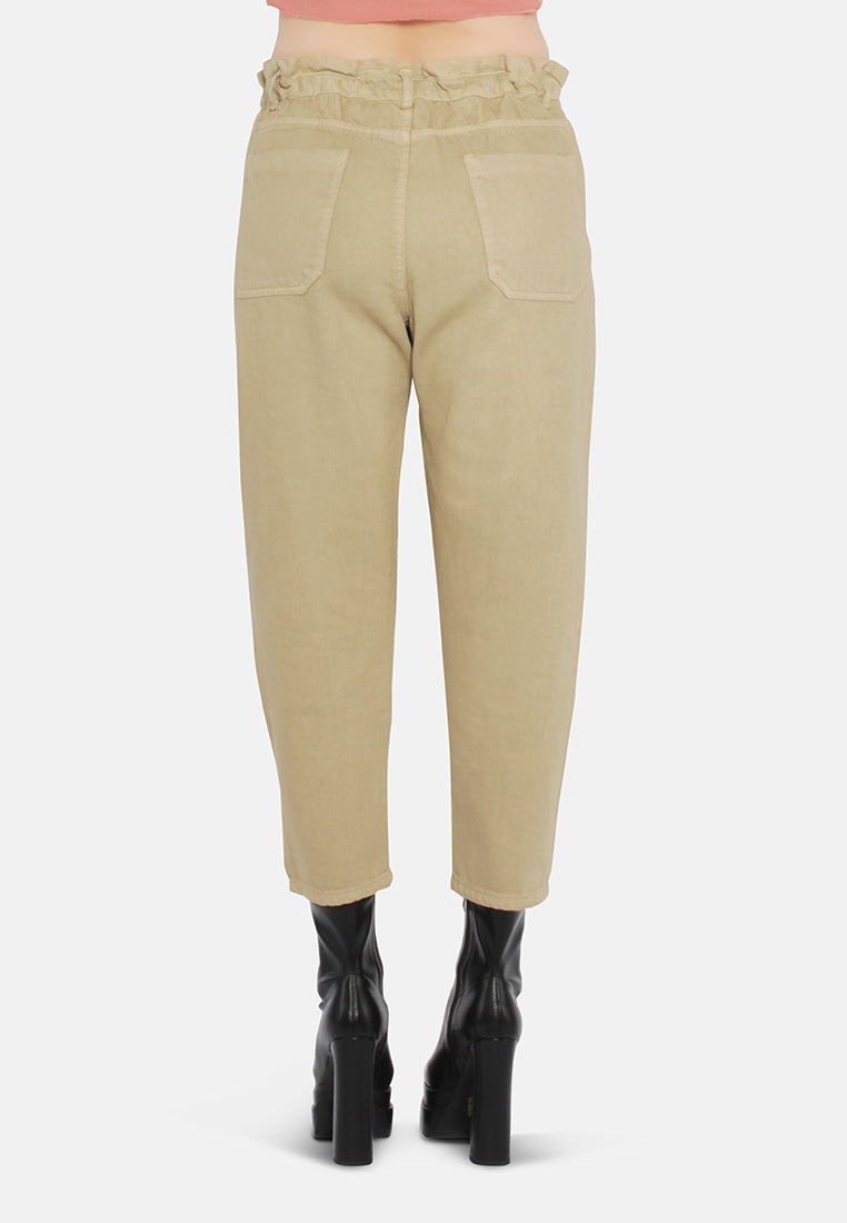 paper bag waist pants#color_khaki