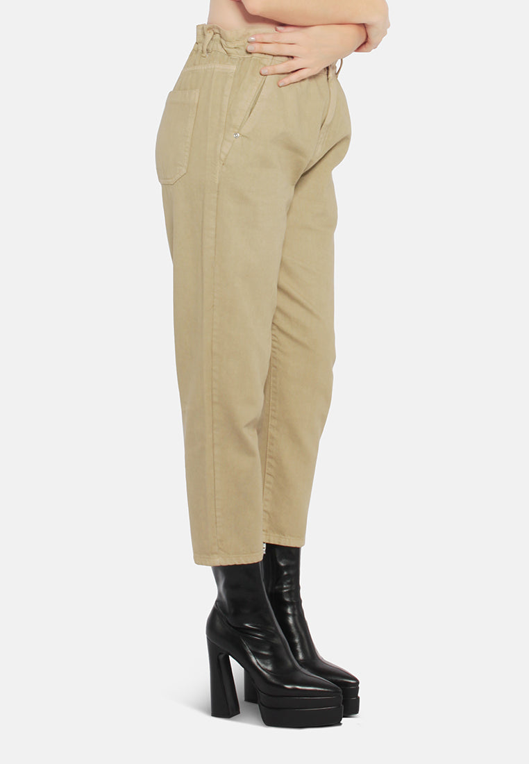 paper bag waist pants#color_khaki