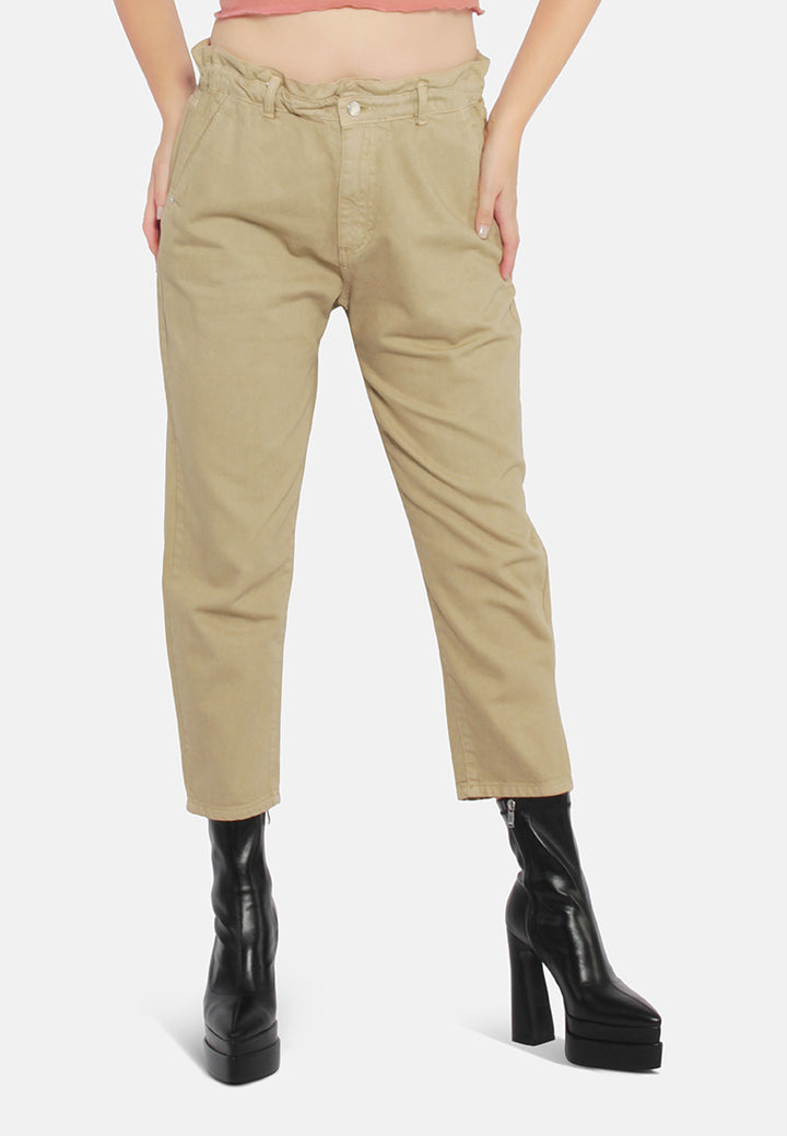 paper bag waist pants#color_khaki