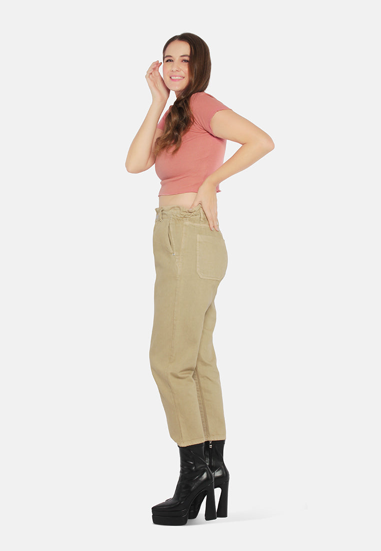 paper bag waist pants#color_khaki