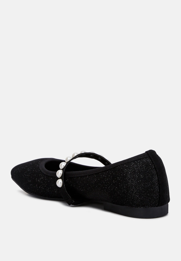 pearl embellished ballerina flats by ruw#color_black