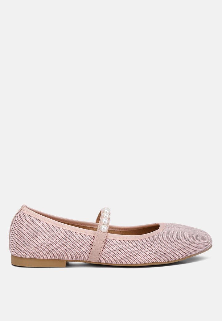 pearl embellished ballerina flats by ruw#color_pink