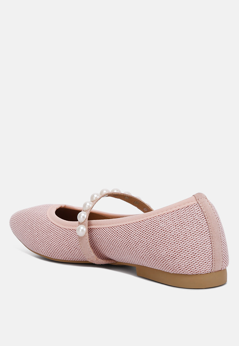 pearl embellished ballerina flats by ruw#color_pink