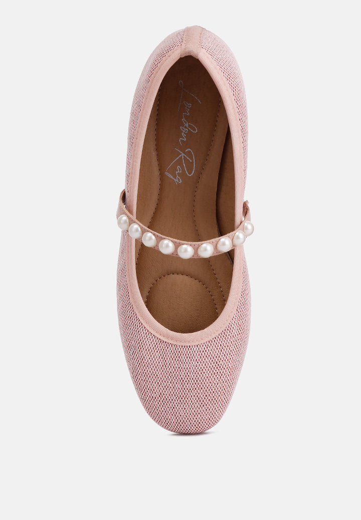 pearl embellished ballerina flats by ruw#color_pink