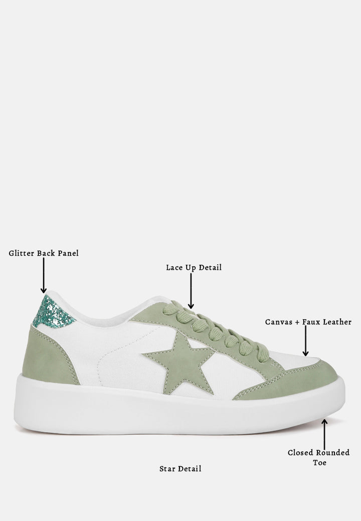 perry glitter detail star sneakers by ruw#color_green